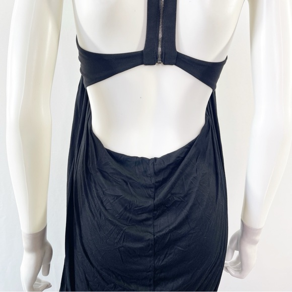 Helmut Lang Maxi Dress Size P Zip Up Racerback Vampirecore Gothic Grunge - Picture 5 of 10